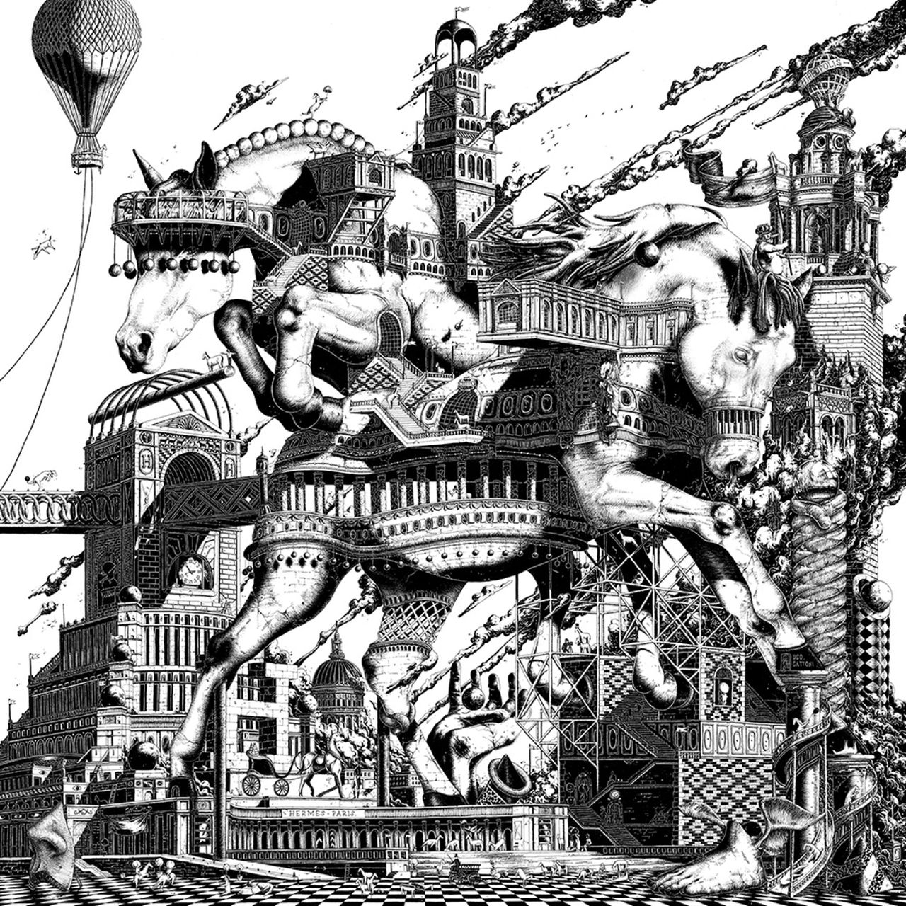 Hippopolis By Ugo Gattoni Nomint Silk twill scarf les facéties de pégase #hermes #silk. hippopolis by ugo gattoni nomint