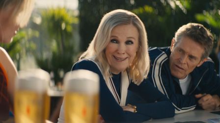 Willem Dafoe and Catherine O'Hara are court in the act for Michelob