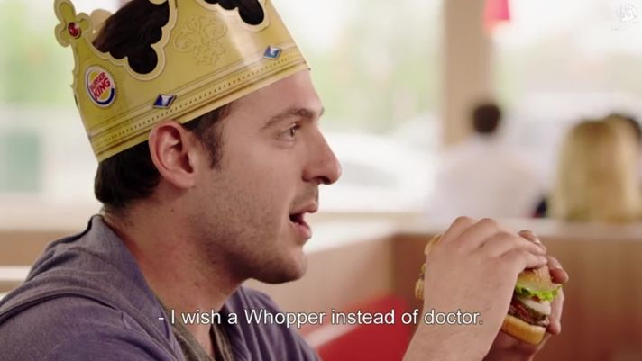 BK BOT CROWN WHOPPER YES DOCTOR NO